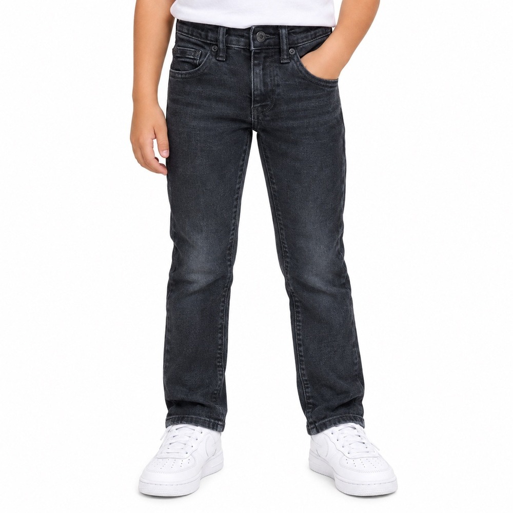 Old Navy Boys Straight Built-In Flex Jeans Slim Size 7 Black Denim